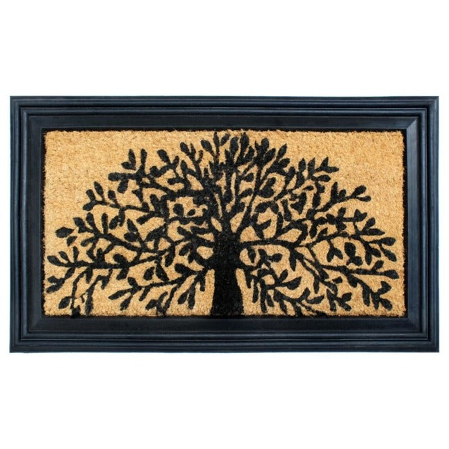 Moulded Tree Design Rubber Coir Doormat