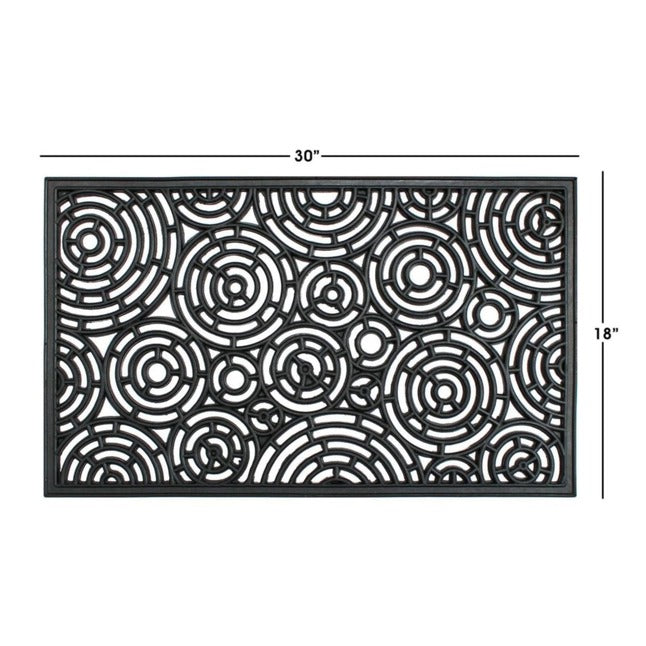 Moulded Circle Patterns Rubber Doormat