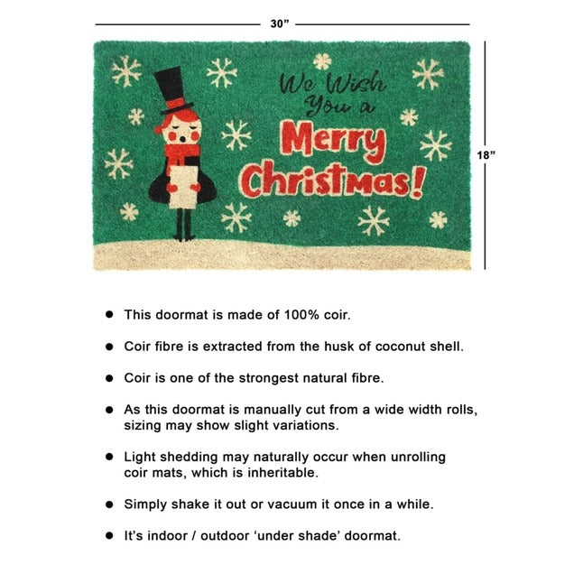 Holiday Wish You Merry Caroler Doormat