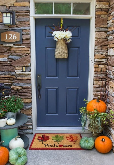 Multi Tufted Welcome Fall Leaves Doormat