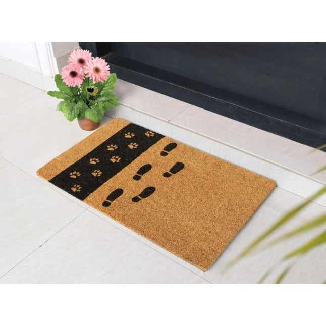 Black Machine Tufted Black Paws Doormat