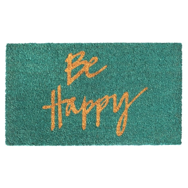 Blue Machine Tufted Be Happy Doormat