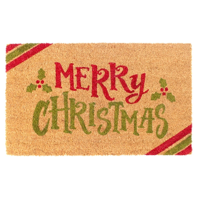 Holiday Merry Christmas Stripes Area Rug