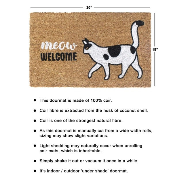 White Meow Welcome Doormat