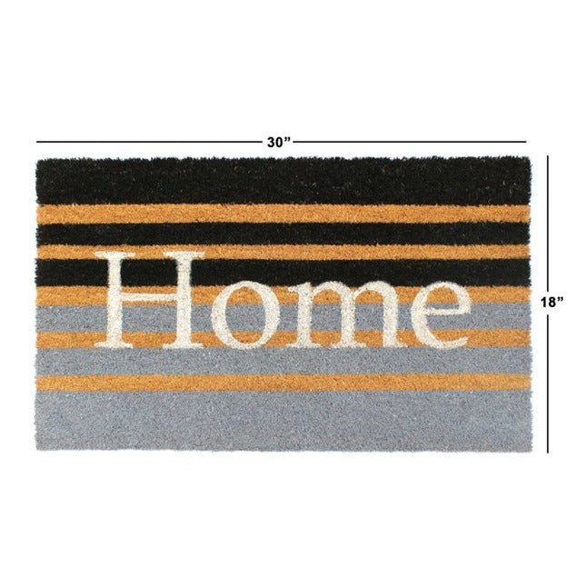 Gray Home Striped Coir Doormat