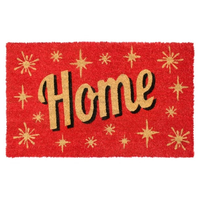 Red Tufted Home Stars Coir Doormat