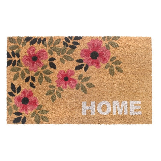 Home Pink Floral Doormat