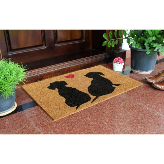 Red Machine Tufted Dogs Love Doormat