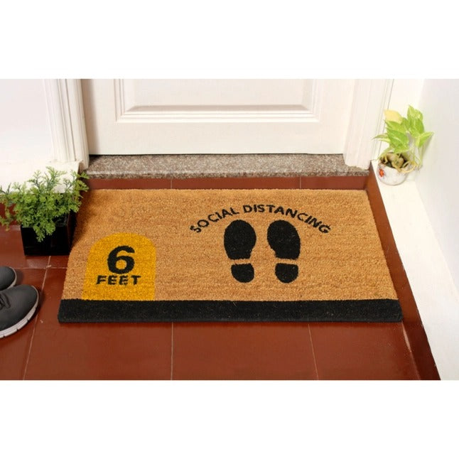 Black Social Distancing Doormat