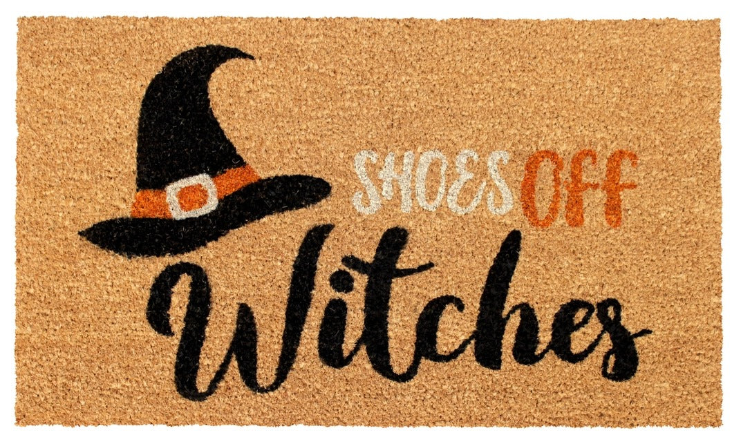 Black Shoes Off Witches Doormat