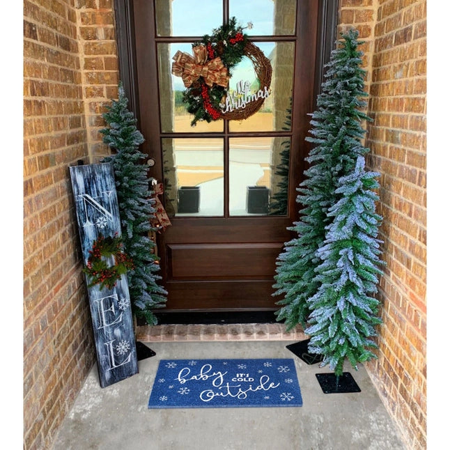 Blue Holiday Baby Out Snowflakes Area Rug