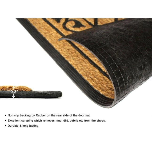 Moulded Rubber Coir Honeysuckle Doormat