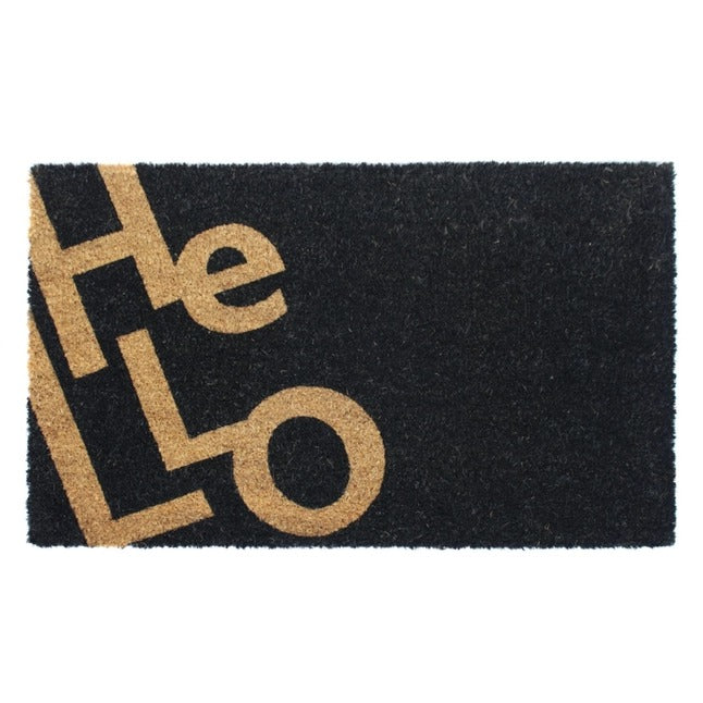 Black Zigzag Hello Doormat