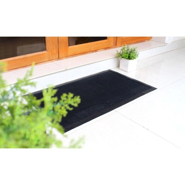 Black Moulded Rubber Doormat