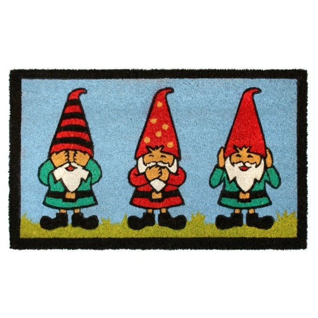 Blue Machine Tufted Gnomes Coir Doormat