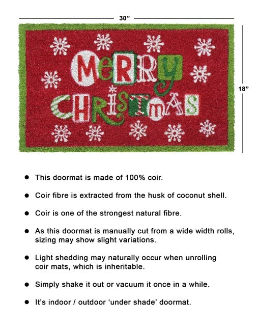 Multi Flakes Merry Christmas Doormat