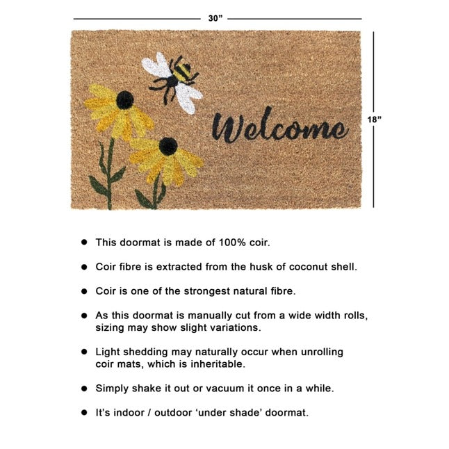 Multi Tufted Welcome Flowers & Bee Doormat