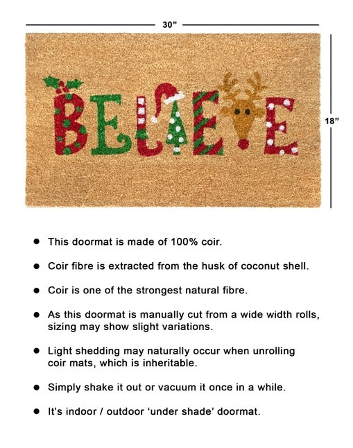 Multi Machine Tufted Believe Doormat