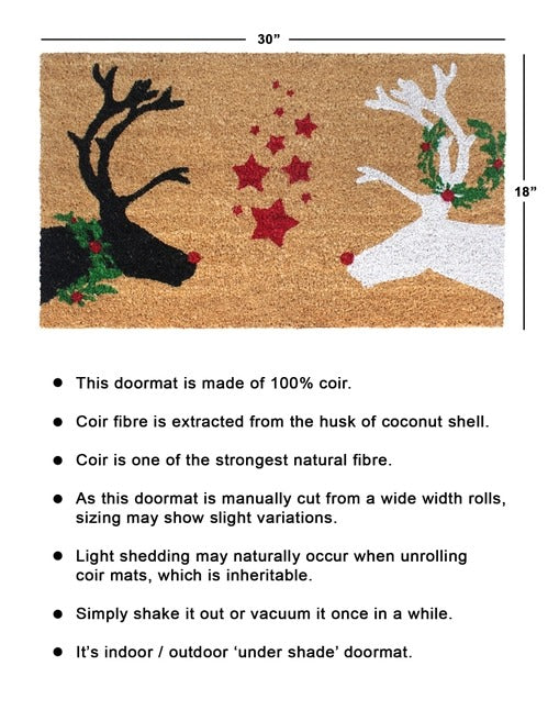 Multi Machine Tufted Reindeers Doormat