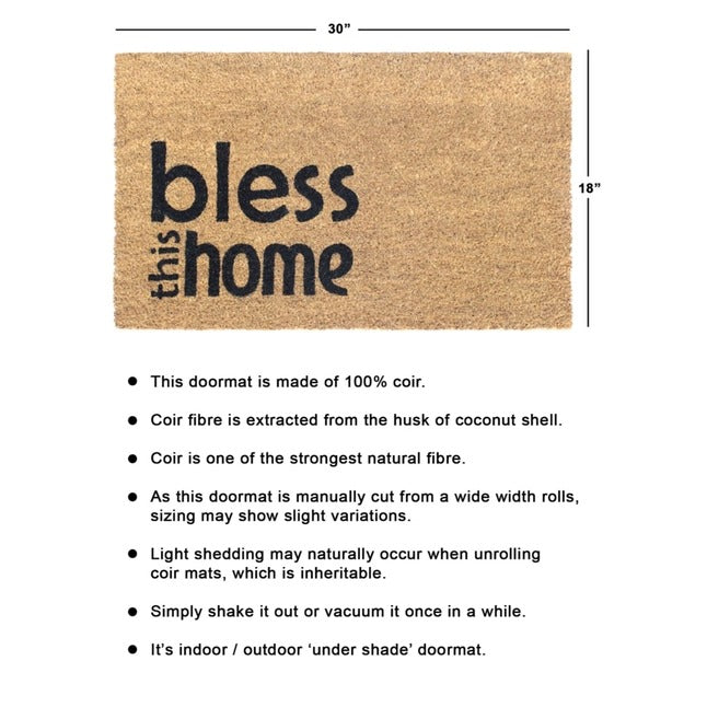 Black Bless This Home Doormat