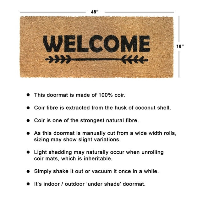 Black Welcome Arrow Long Doormat