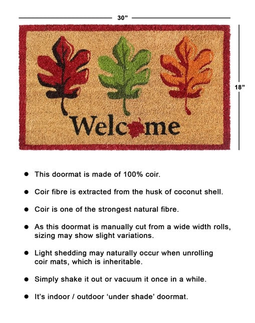 Multi Tufted Welcome Fall Leaves Doormat