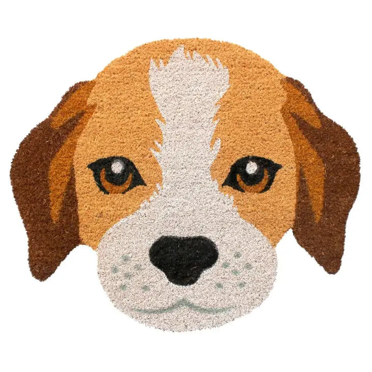 Natural Machine Tufted Shape Beagle Face