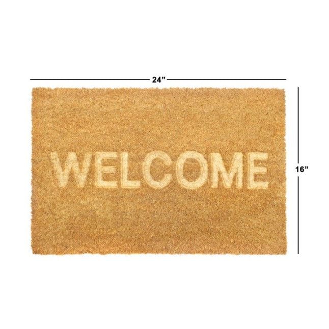 Natural Embossed Welcome Coir Doormat