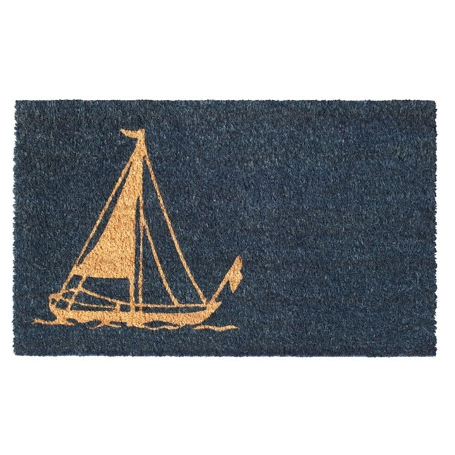 Navy Blue Machine Tufted Yacht Doormat