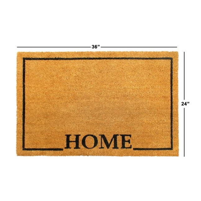 Natural Black Home Square Coir Doormat