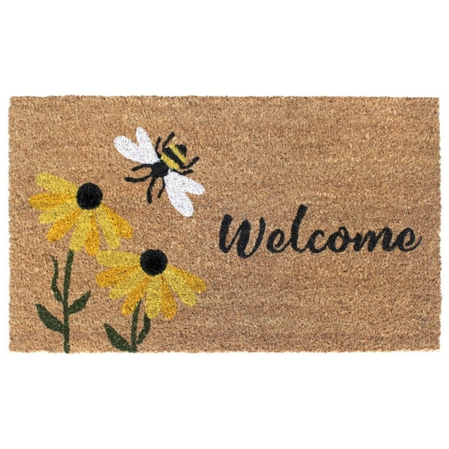 Multi Tufted Welcome Flowers & Bee Doormat