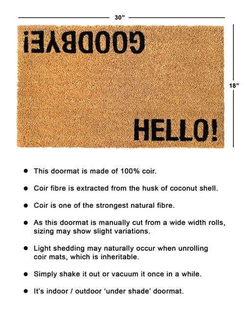 Black Hello-Good Bye Doormat