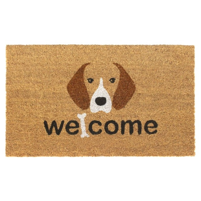 Black Welcome Dog and Bone Doormat