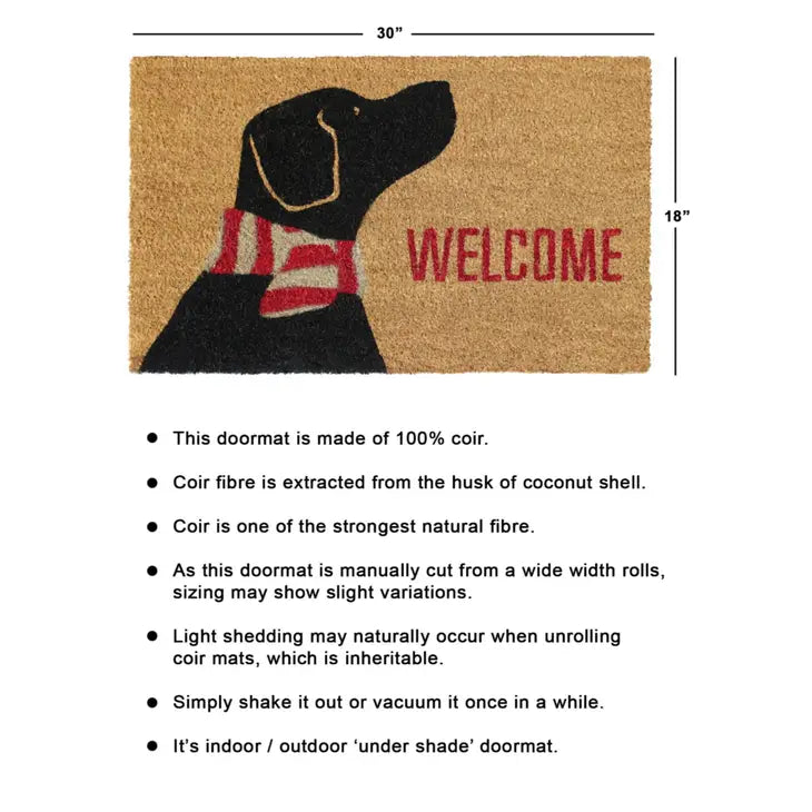 Red Machine Tufted Welcome Dog Doormat