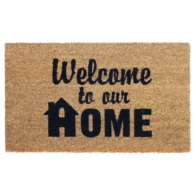 Black Welcome To Our Home Doormat