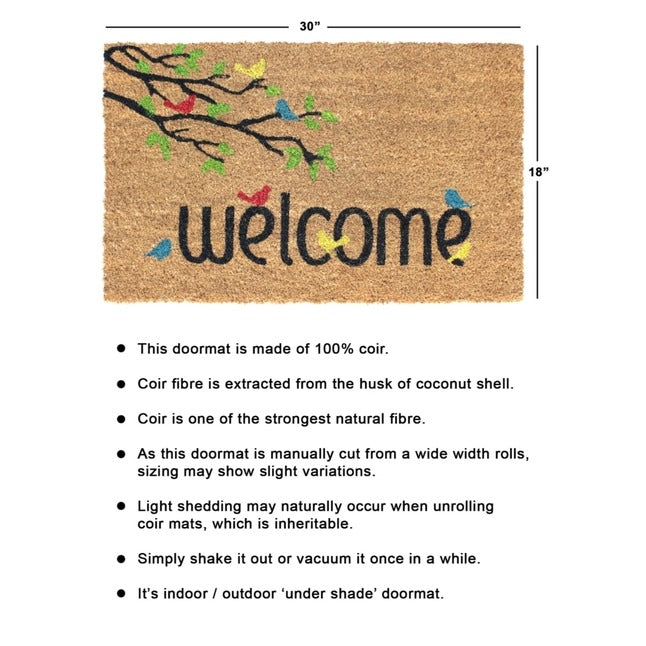 Multi Tufted Welcome Birds Doormat