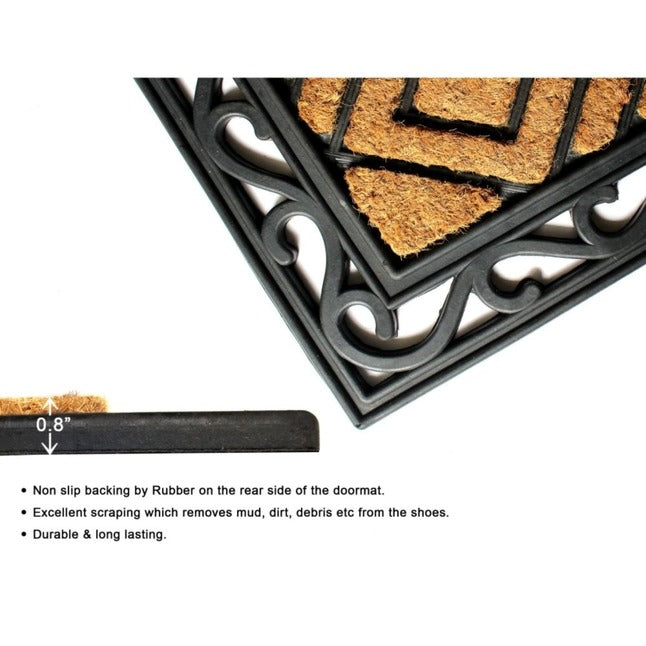 Moulded Rubber Coir Diamond Doormat