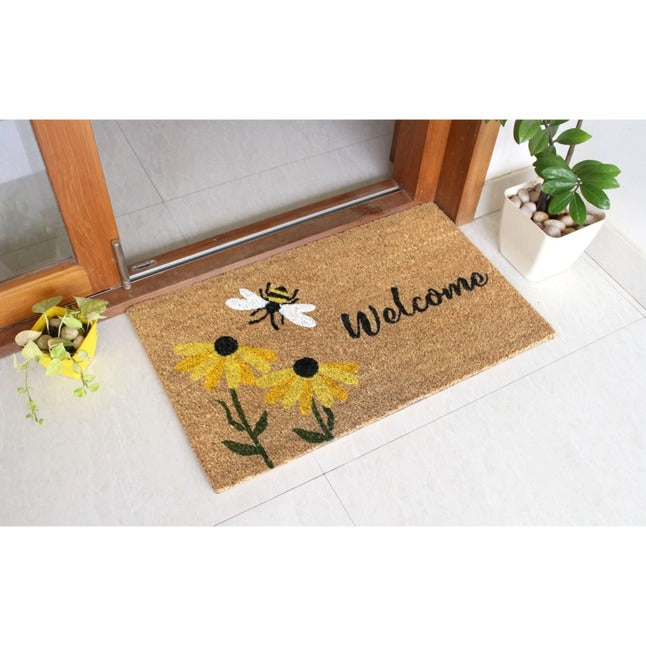 Multi Tufted Welcome Flowers & Bee Doormat