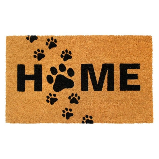 Black Puppy Paws Home Coir Doormat