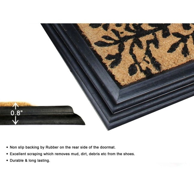 Moulded Tree Design Rubber Coir Doormat