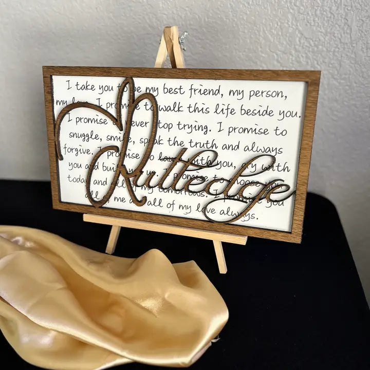 Last Name Wedding Vow Sign