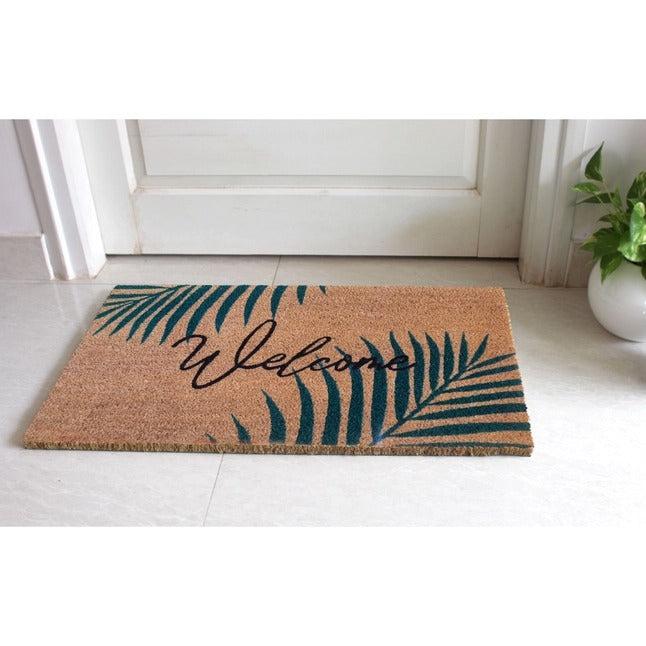 Welcome Palm Leaves Doormat