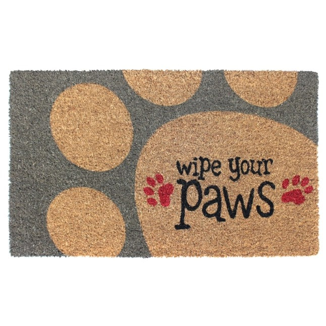 Red Tufted Wipe Your Paws Doormat