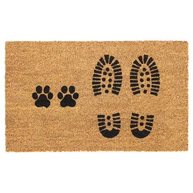 Black Machine Tufted Paws Doormat