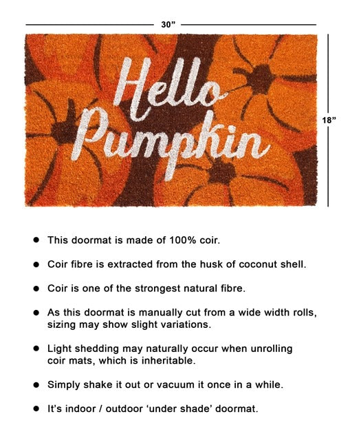 White Hello Pumpkin Doormat