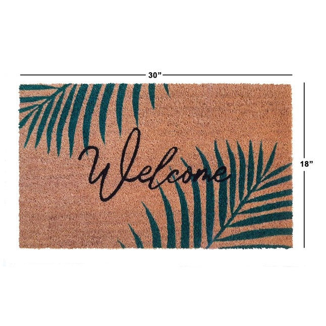 Welcome Palm Leaves Doormat