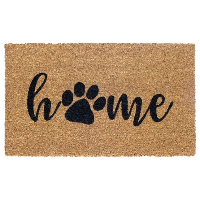 Black Machine Tufted Home Paws Doormat