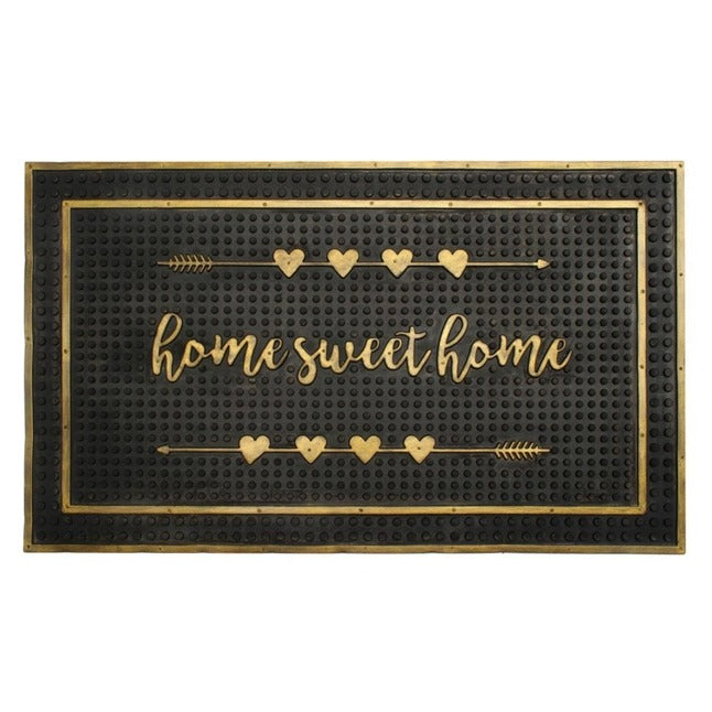 Home Sweet Home Hearts Rubber Doormat