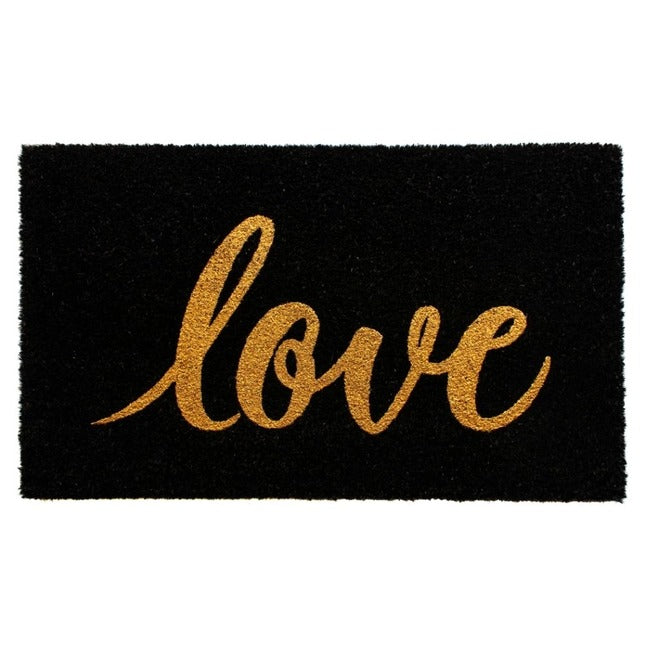 Black Machine Tufted Glitter Love