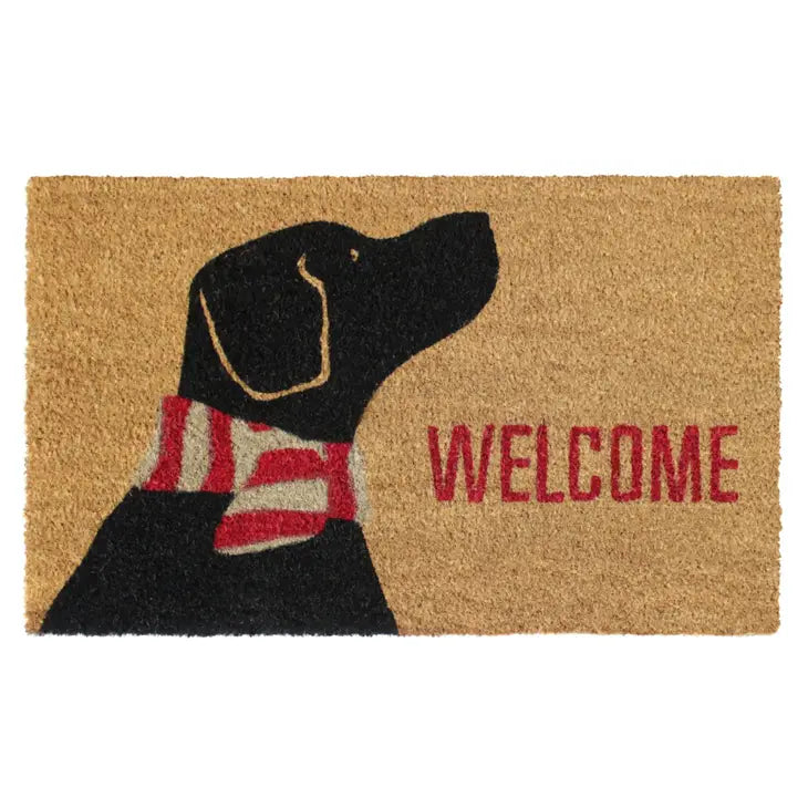 Red Machine Tufted Welcome Dog Doormat